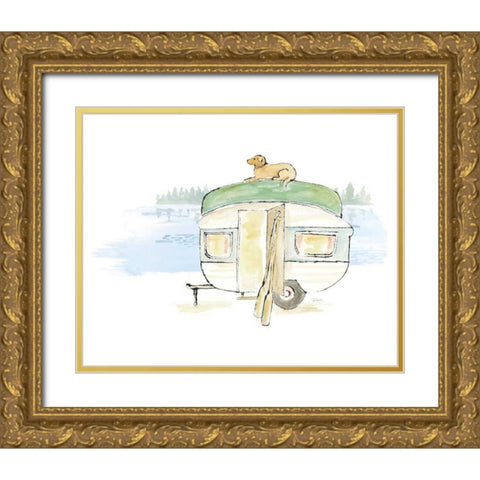 Lakeside Days II Gold Ornate Wood Framed Art Print with Double Matting by Schlabach, Sue