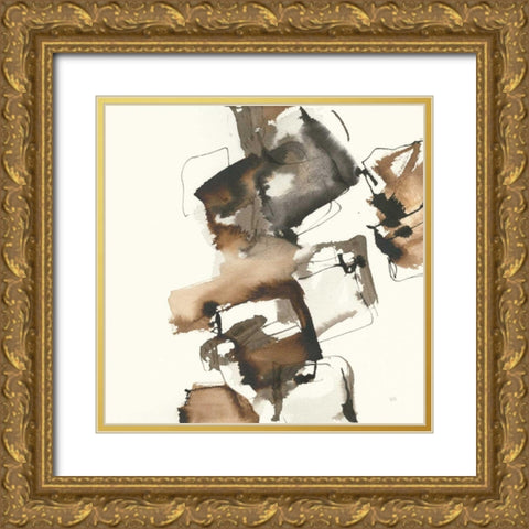 Stacked I Gold Ornate Wood Framed Art Print with Double Matting by Paschke, Chris