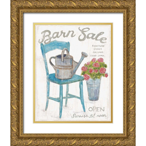 White Barn Flea Market II Gold Ornate Wood Framed Art Print with Double Matting by Schlabach, Sue