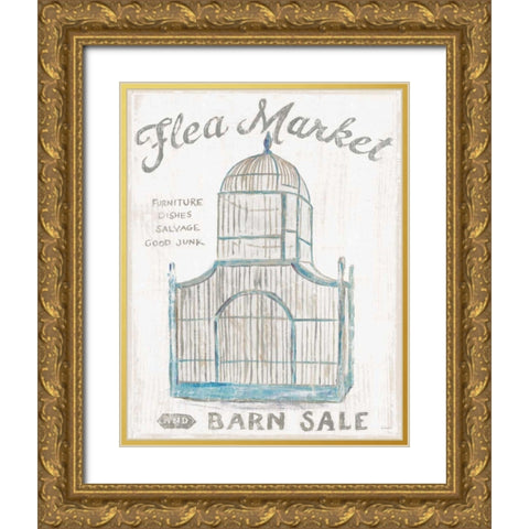 White Barn Flea Market III Gold Ornate Wood Framed Art Print with Double Matting by Schlabach, Sue