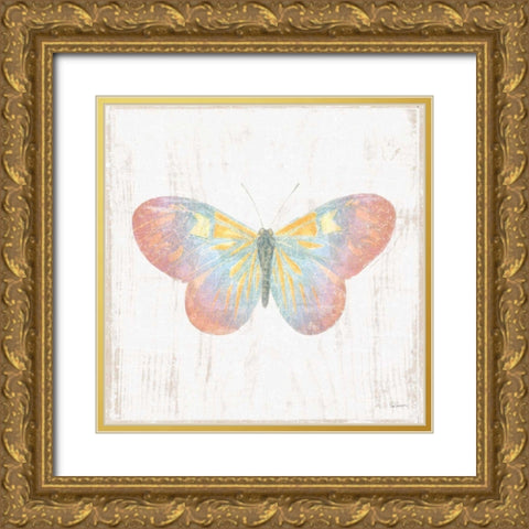 White Barn Butterflies I Gold Ornate Wood Framed Art Print with Double Matting by Schlabach, Sue