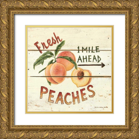 Fresh Peaches Gold Ornate Wood Framed Art Print with Double Matting by Brown, David Carter