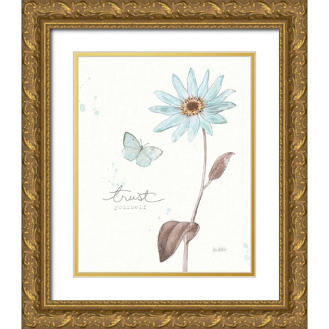 Bits of Blue III Gold Ornate Wood Framed Art Print with Double Matting by Pertiet, Katie