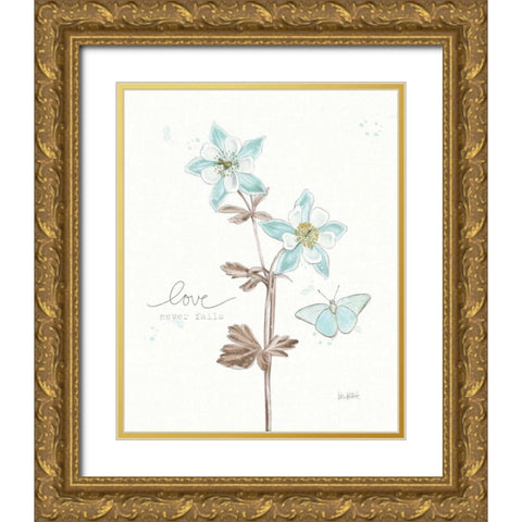 Bits of Blue IV Gold Ornate Wood Framed Art Print with Double Matting by Pertiet, Katie