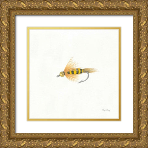 Gone Fishin VII Gold Ornate Wood Framed Art Print with Double Matting by DeNeige, Elyse