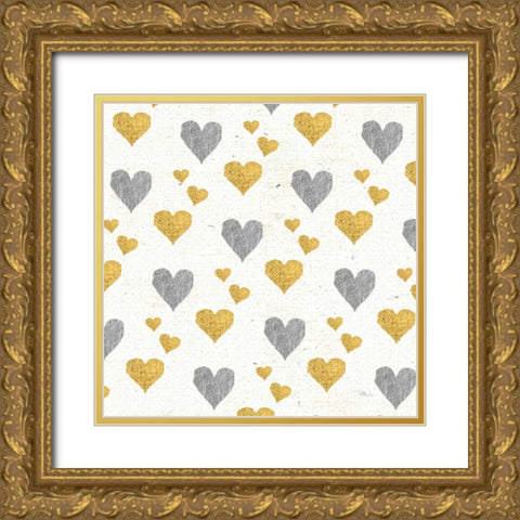 Coffee Cuties Pattern I A Gold Ornate Wood Framed Art Print with Double Matting by Pela Studio