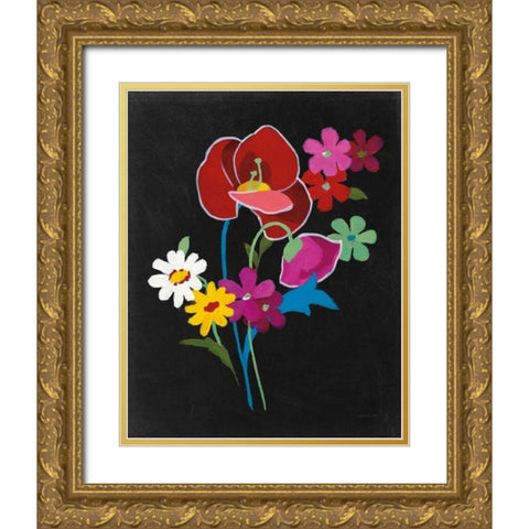 Alpine Bouquet II Gold Ornate Wood Framed Art Print with Double Matting by Nai, Danhui
