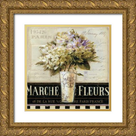 Marche de Fleurs Gold Ornate Wood Framed Art Print with Double Matting by Audit, Lisa