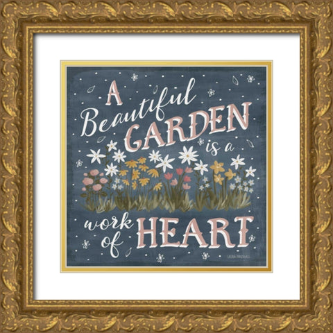 Blooming Garden IV Gold Ornate Wood Framed Art Print with Double Matting by Marshall, Laura