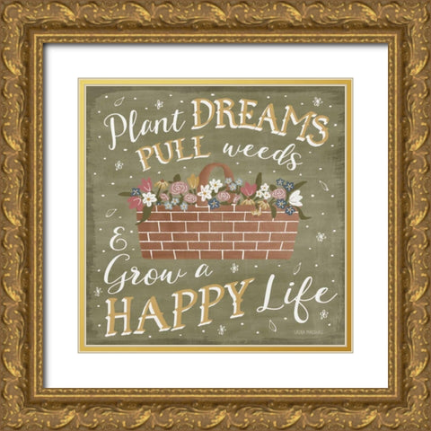 Blooming Garden V Gold Ornate Wood Framed Art Print with Double Matting by Marshall, Laura