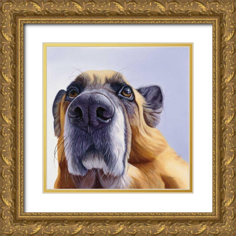 Smooch Gold Ornate Wood Framed Art Print with Double Matting by Ruby, James