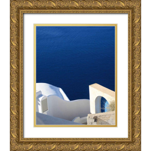 Santorini II Crop Gold Ornate Wood Framed Art Print with Double Matting by Miller, Sara Zieve