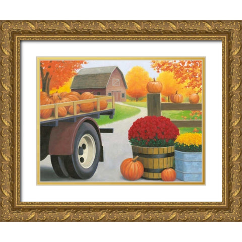 Autumn Affinity I Gold Ornate Wood Framed Art Print with Double Matting by Wiens, James