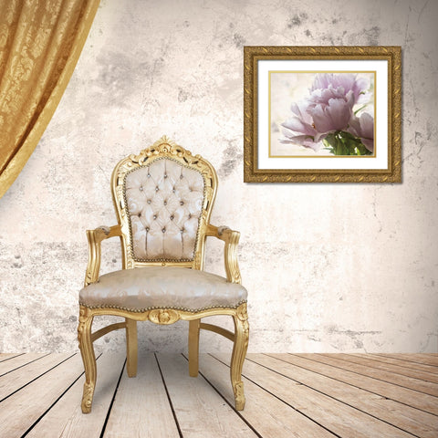 Translucent Peony I Gold Ornate Wood Framed Art Print with Double Matting by Van Swearingen, Debra