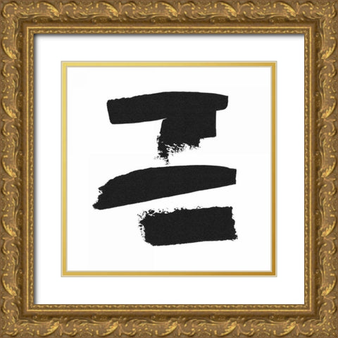 Threes Company II Gold Ornate Wood Framed Art Print with Double Matting by Adams, Sarah