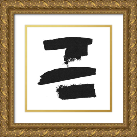 Threes Company II Gold Ornate Wood Framed Art Print with Double Matting by Adams, Sarah