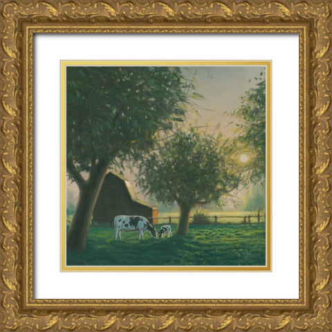 Farm Life IV Gold Ornate Wood Framed Art Print with Double Matting by Wiens, James