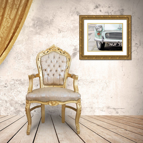 London Traveller Mint and Blush Gold Ornate Wood Framed Art Print with Double Matting by Bevan, Keri