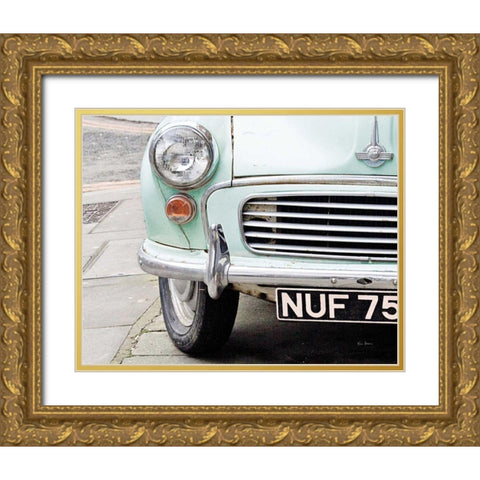 London Traveller Mint and Blush Gold Ornate Wood Framed Art Print with Double Matting by Bevan, Keri