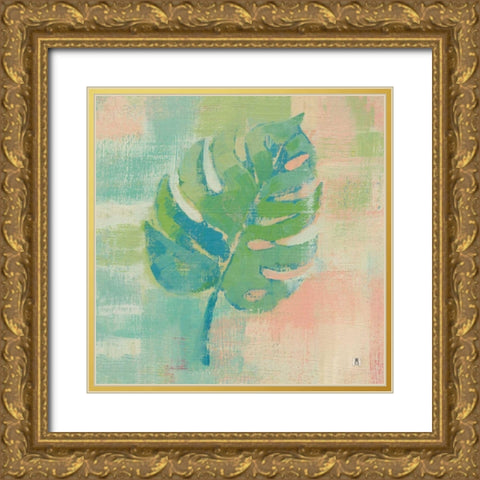 Beach Cove Leaves I Gold Ornate Wood Framed Art Print with Double Matting by Studio Mousseau