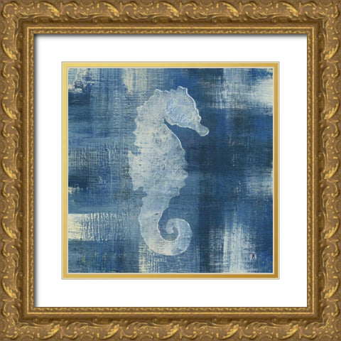 Batik Seas I Gold Ornate Wood Framed Art Print with Double Matting by Studio Mousseau