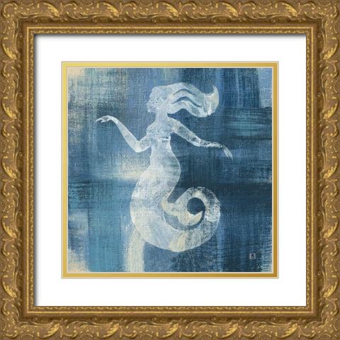 Batik Seas IV Gold Ornate Wood Framed Art Print with Double Matting by Studio Mousseau