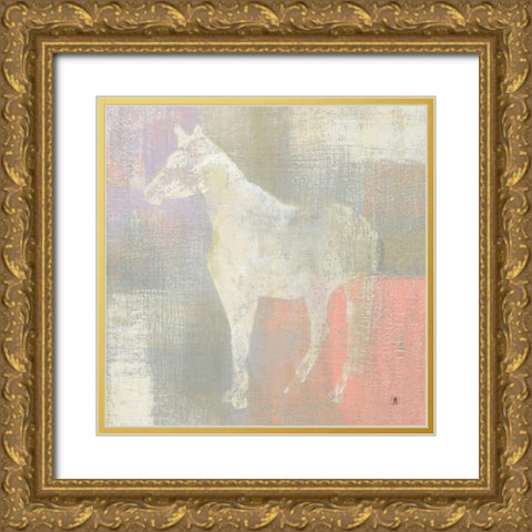Dusk Pony Gold Ornate Wood Framed Art Print with Double Matting by Studio Mousseau