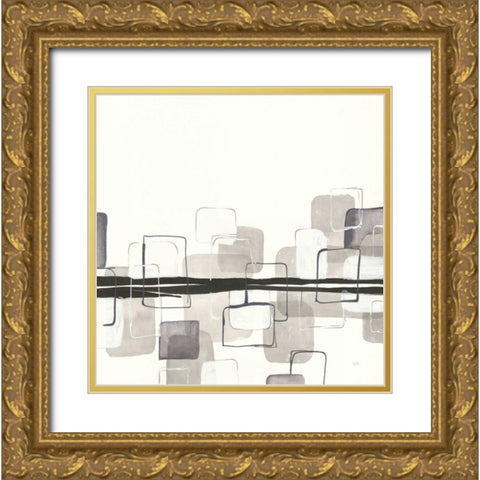 Placid Boxes II Gold Ornate Wood Framed Art Print with Double Matting by Paschke, Chris