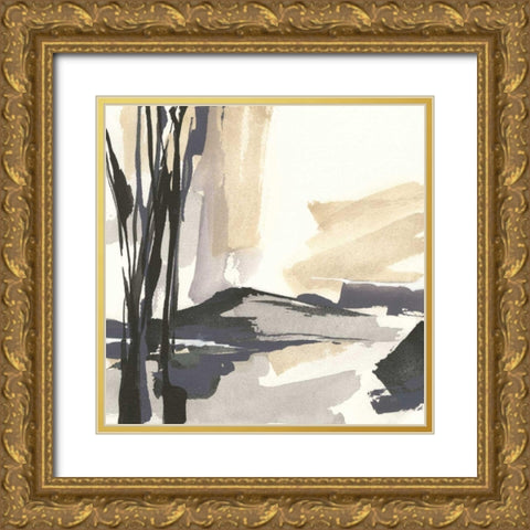 Placid IV Gold Ornate Wood Framed Art Print with Double Matting by Paschke, Chris
