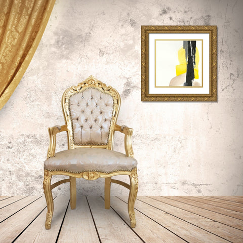 Black and Yellow I Gold Ornate Wood Framed Art Print with Double Matting by Paschke, Chris