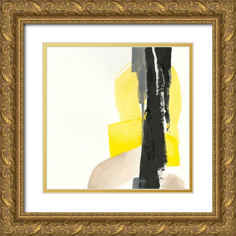 Black and Yellow I Gold Ornate Wood Framed Art Print with Double Matting by Paschke, Chris