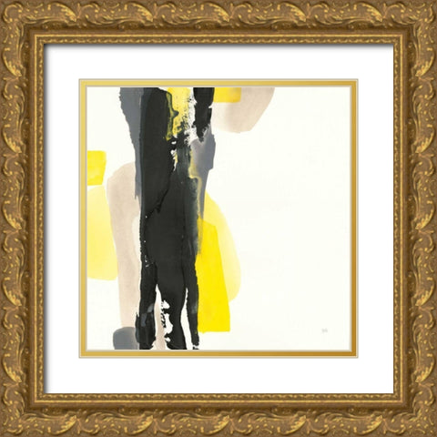 Black and Yellow II Gold Ornate Wood Framed Art Print with Double Matting by Paschke, Chris