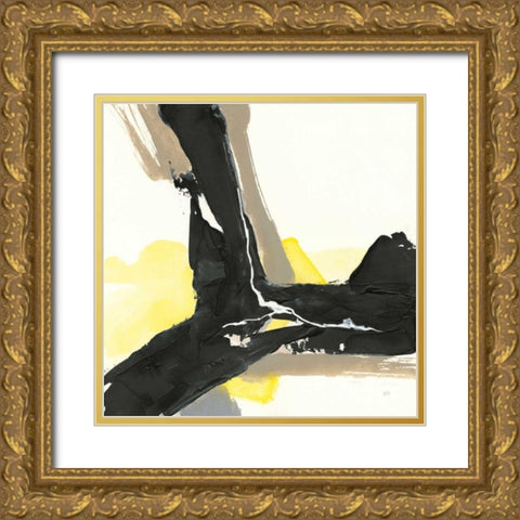 Black and Yellow III Gold Ornate Wood Framed Art Print with Double Matting by Paschke, Chris