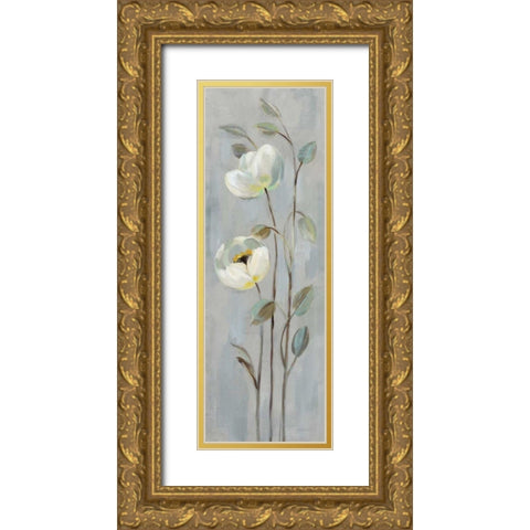 Neutral Branches II on Gray Gold Ornate Wood Framed Art Print with Double Matting by Vassileva, Silvia