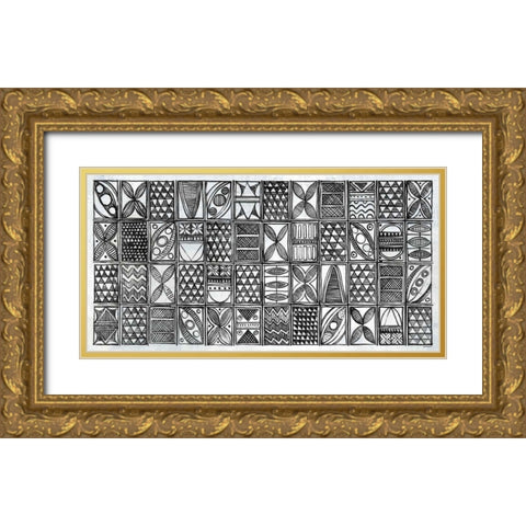 Patterns of the Amazon I BW Gold Ornate Wood Framed Art Print with Double Matting by Lovell, Kathrine