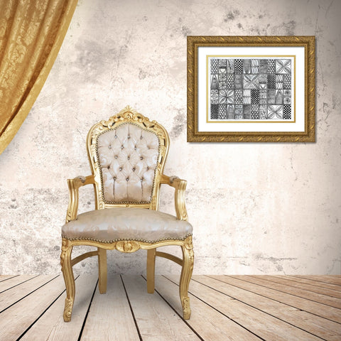 Patterns of the Amazon II BW Gold Ornate Wood Framed Art Print with Double Matting by Lovell, Kathrine