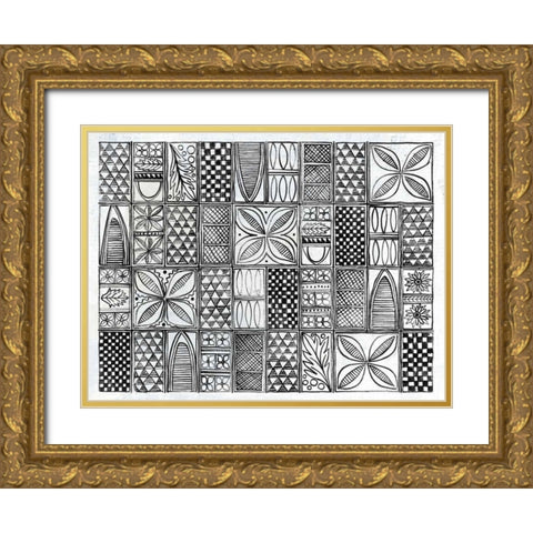 Patterns of the Amazon II BW Gold Ornate Wood Framed Art Print with Double Matting by Lovell, Kathrine