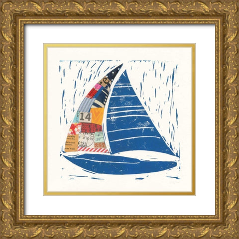 Nautical Collage IV Gold Ornate Wood Framed Art Print with Double Matting by Prahl, Courtney