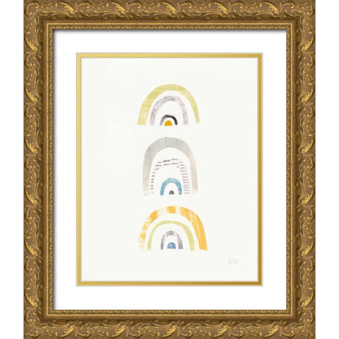 Mod Neutrals III Gold Ornate Wood Framed Art Print with Double Matting by Averinos, Melissa
