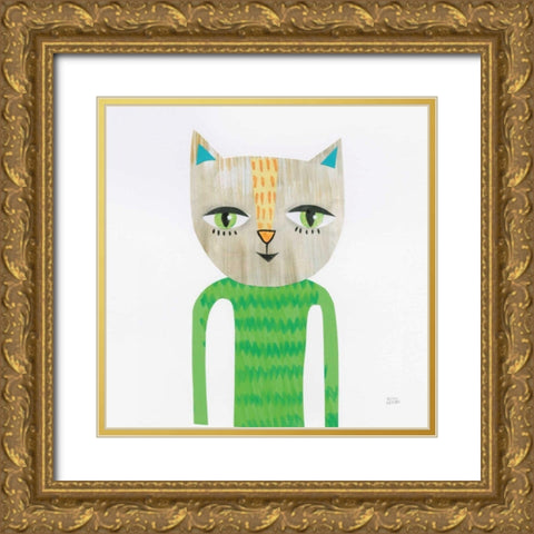 Cool Cats III Gold Ornate Wood Framed Art Print with Double Matting by Averinos, Melissa