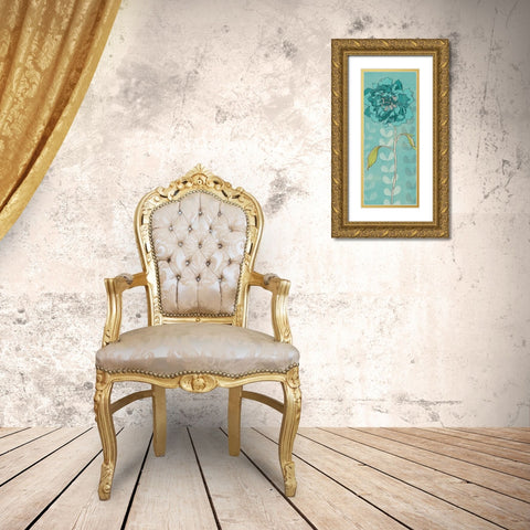 Sarahs Garden in Blue II Gold Ornate Wood Framed Art Print with Double Matting by Adams, Sarah