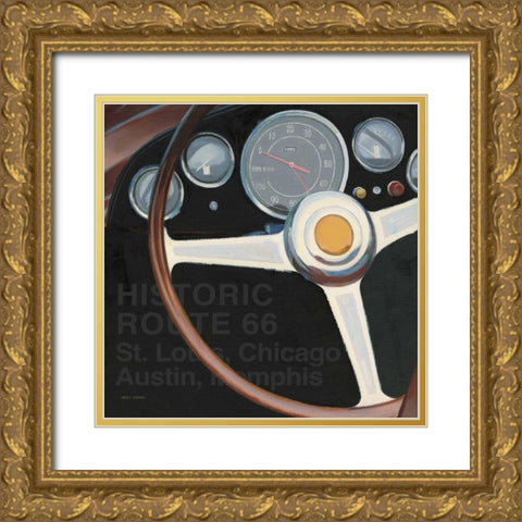 RPM I Route 66 Words Gold Ornate Wood Framed Art Print with Double Matting by Fabiano, Marco