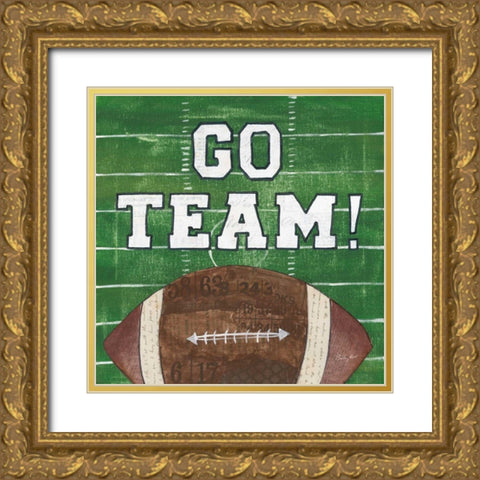 On the Field I Go Team Gold Ornate Wood Framed Art Print with Double Matting by Prahl, Courtney
