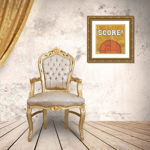 On the Field II Score Gold Ornate Wood Framed Art Print with Double Matting by Prahl, Courtney