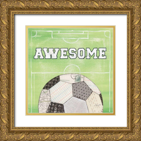 On the Field IV Awesome Gold Ornate Wood Framed Art Print with Double Matting by Prahl, Courtney