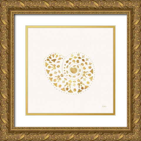 Sea Charms IV no Words Gold Ornate Wood Framed Art Print with Double Matting by Charron, Veronique