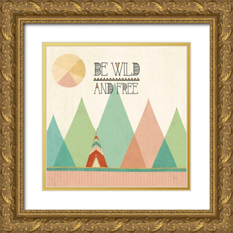 Southwest Geo II Gold Ornate Wood Framed Art Print with Double Matting by Charron, Veronique