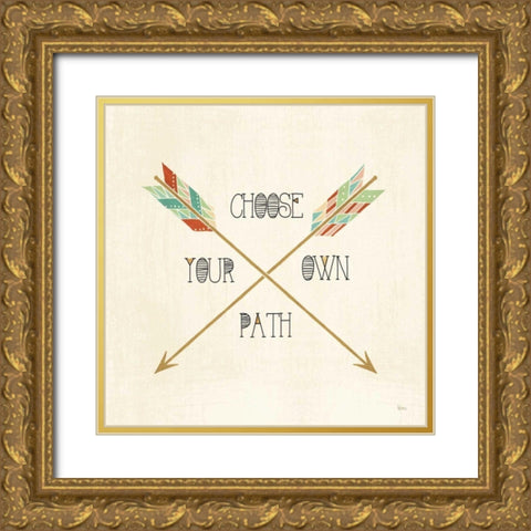 Southwest Geo IV Gold Ornate Wood Framed Art Print with Double Matting by Charron, Veronique