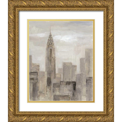 City Blocks I Greige Gold Ornate Wood Framed Art Print with Double Matting by Vassileva, Silvia