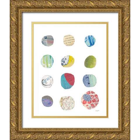 Geometric Collage III Gold Ornate Wood Framed Art Print with Double Matting by Prahl, Courtney